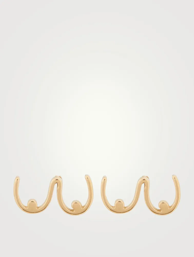 Boobs Gold Stud Earrings