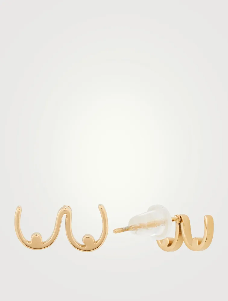 Boobs Gold Stud Earrings