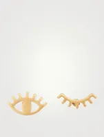 Wink Wink Gold Stud Earrings