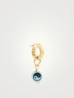 Ying Yang 18K Gold-Plated Silver Hoop Earring