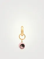 Ying Yang 18K Gold-Plated Silver Hoop Earring