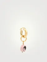 Ying Yang 18K Gold-Plated Silver Hoop Earring