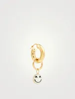 Happy Rebel 18K Gold-Plated Silver Hoop Earring With Happy Face Pearl