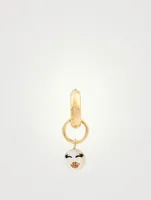 Lovely Rebel 18K Gold-Plated Silver Hoop Earring With Kiss Face Pearl