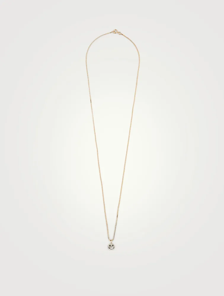 Happy Rebel 18K Gold-Plated Brass Necklace With Happy Face Pearl