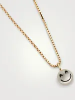 Happy Rebel 18K Gold-Plated Brass Necklace With Happy Face Pearl