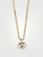 Lovely Rebel 18K Gold-Plated Silver Necklace With Kiss Face Pearl