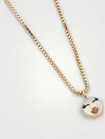 Lovely Rebel 18K Gold-Plated Silver Necklace With Kiss Face Pearl