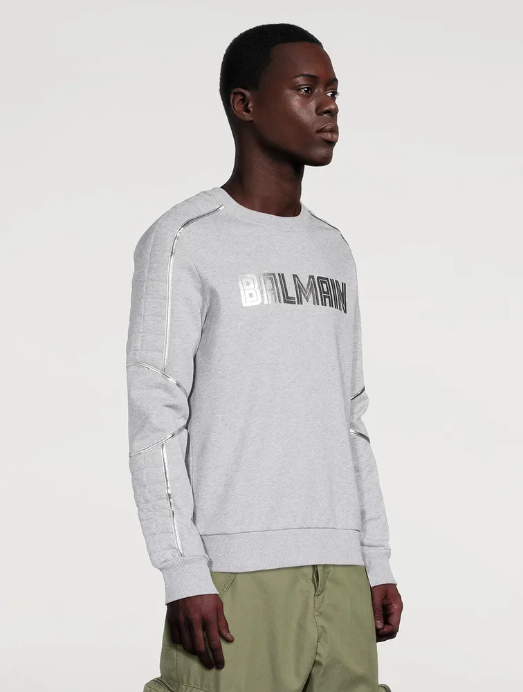 Cotton Sweatshirt With Embossed Logo