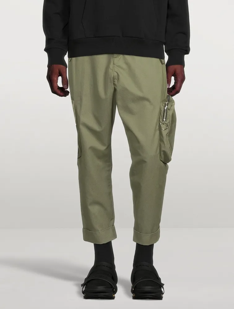 Cotton Wide-Leg Cargo Pants