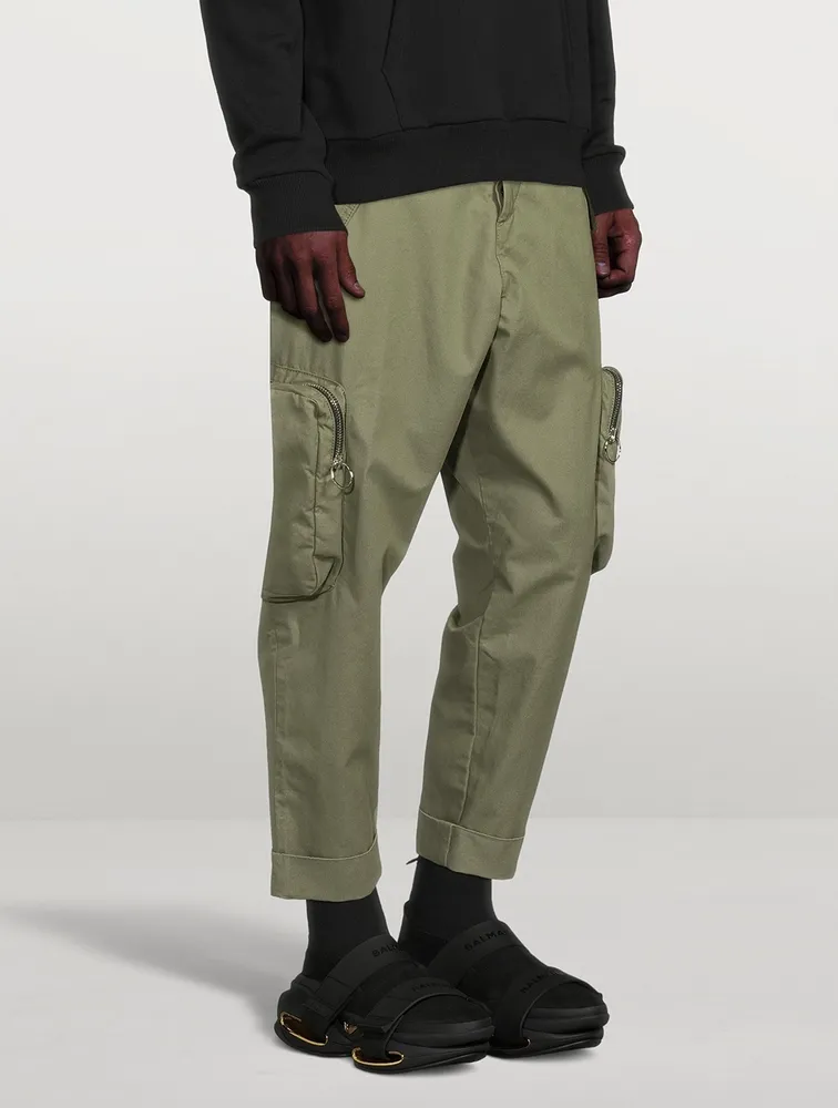 Cotton Wide-Leg Cargo Pants