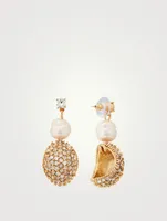 Pearl Drop Earrings With Crystals