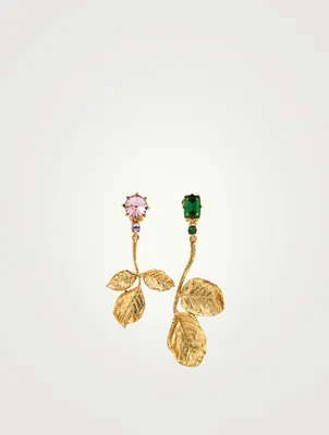 Rose And Leaf Clip-On Earrings