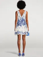 Aliane Cotton Scallop Mini Dress