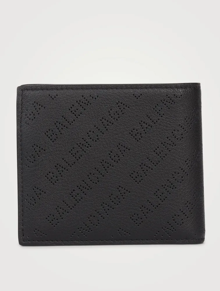 Leather Perforated Logo Bifold Wallet