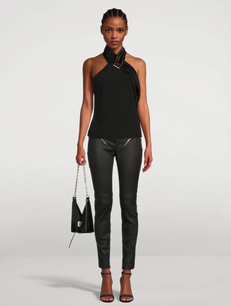 Satin Tuxedo Halter Top