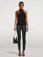 Satin Tuxedo Halter Top