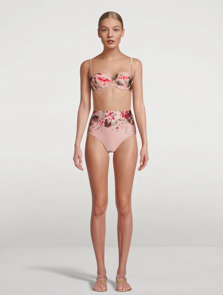 Cassia High-Waisted Bikini Bottom Floral Print