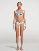 Cassia Waterfall Frill Bikini Set Hydrangea Floral Print