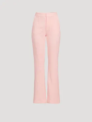 Velour High-Waisted Pants With Boning