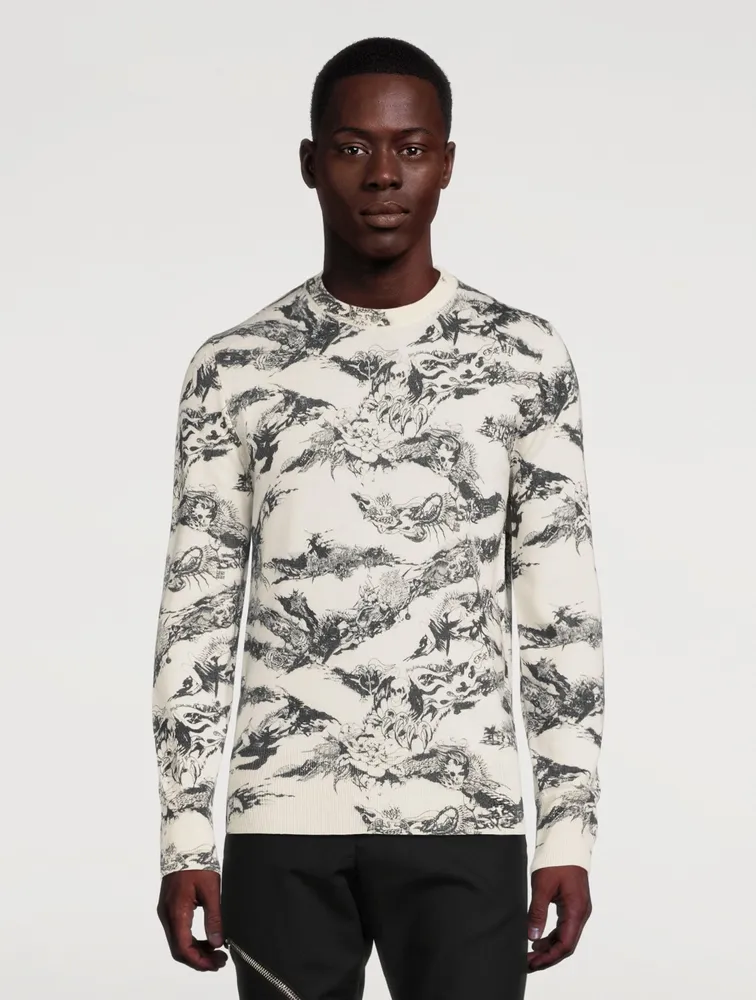 Wool Sweater With Gothic Logo