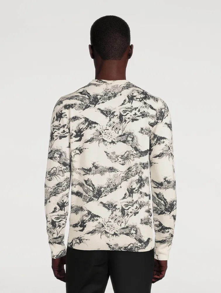 Wool Sweater With Gothic Logo