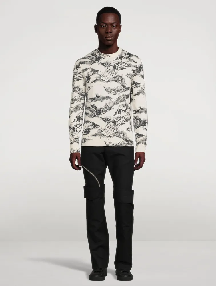 Wool Sweater With Gothic Logo