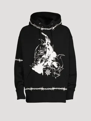 Oversized Hoodie With Gothic Logo