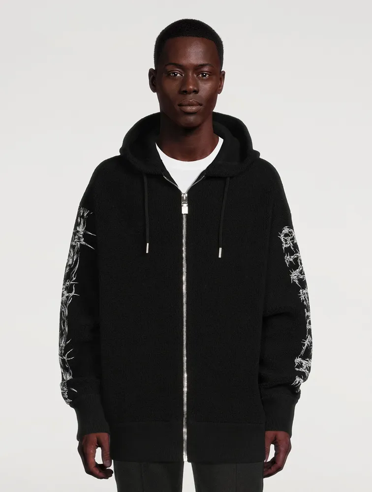 Ringlet Wool Barbed Wire Zip Hoodie