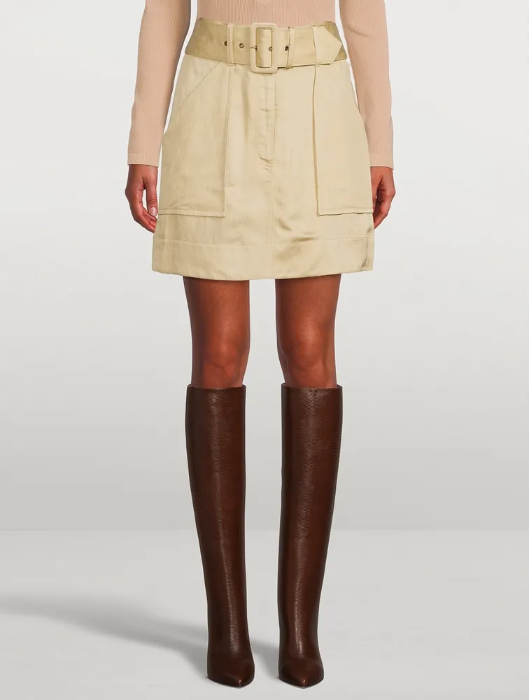 Marie Linen-Blend Mini Skirt