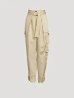 Marie Linen-Blend Cargo Pants