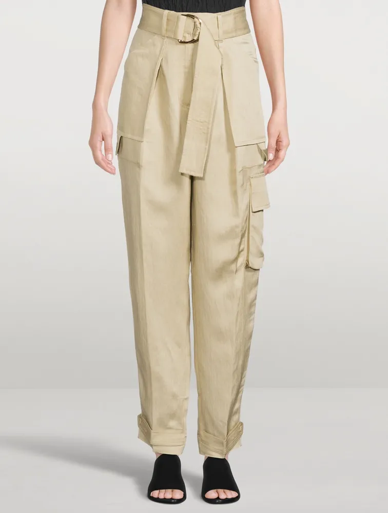 Marie Linen-Blend Cargo Pants