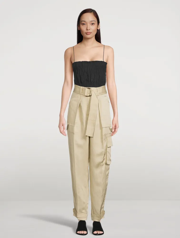 Marie Linen-Blend Cargo Pants