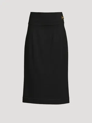 Stretch Jersey Midi Skirt