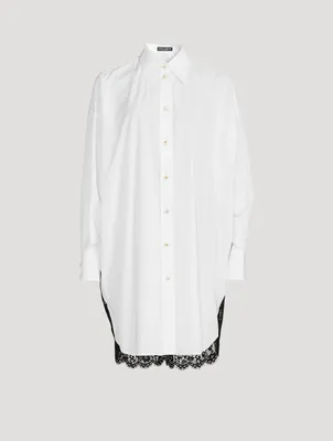 Poplin Shirt With Lace Back