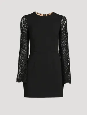 Mini Dress With Cordonetto Lace Sleeves