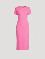 Cap-Sleeve Fitted Midi Dress