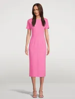 Cap-Sleeve Fitted Midi Dress