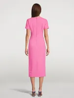 Cap-Sleeve Fitted Midi Dress