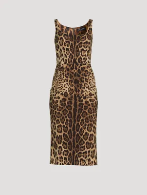 Charmeuse Midi Dress Leopard Print