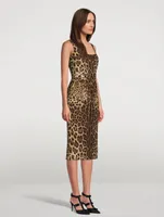 Charmeuse Midi Dress Leopard Print