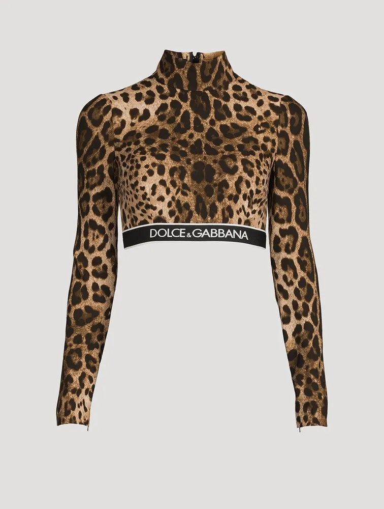 Charmeuse Crop Top Leopard Print