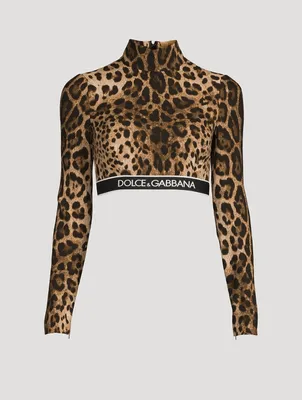 Charmeuse Crop Top Leopard Print