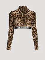 Charmeuse Crop Top Leopard Print
