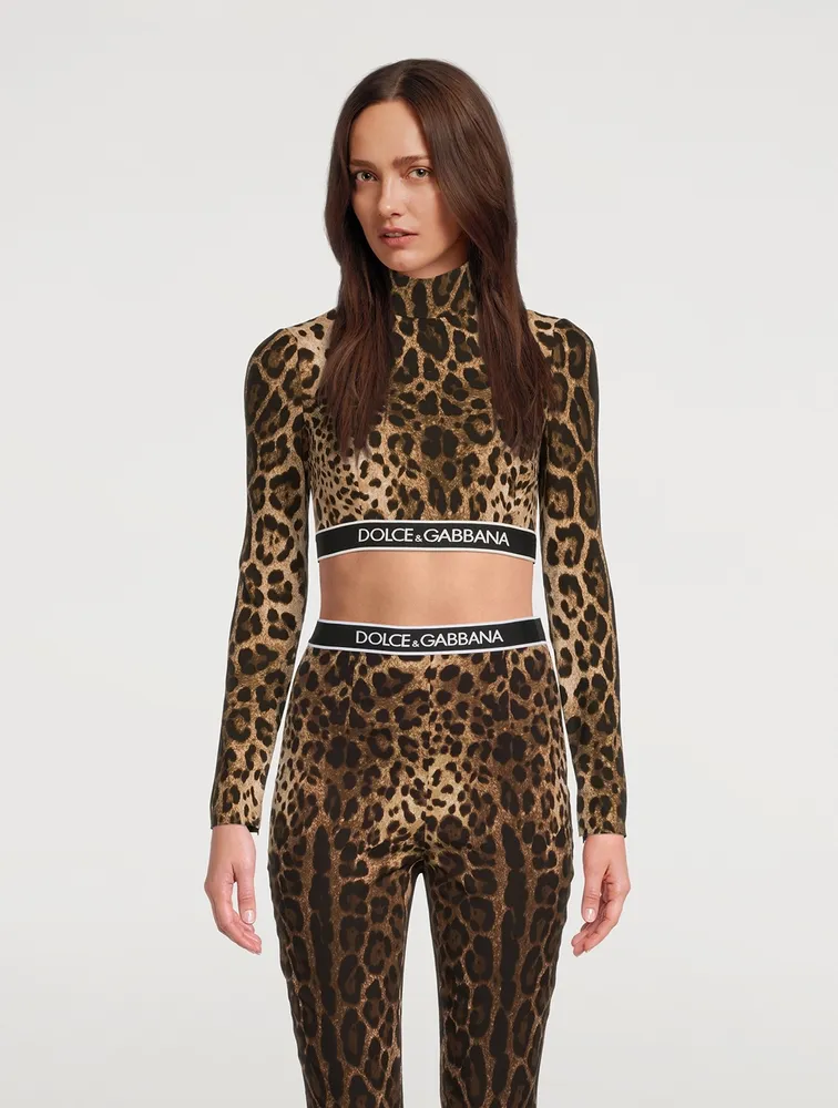 Charmeuse Crop Top Leopard Print