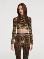 Charmeuse Crop Top Leopard Print