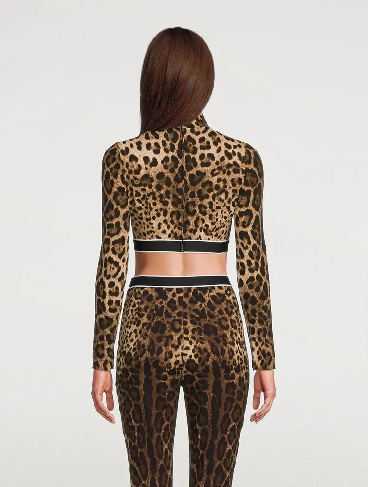 Charmeuse Crop Top Leopard Print