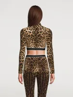 Charmeuse Crop Top Leopard Print