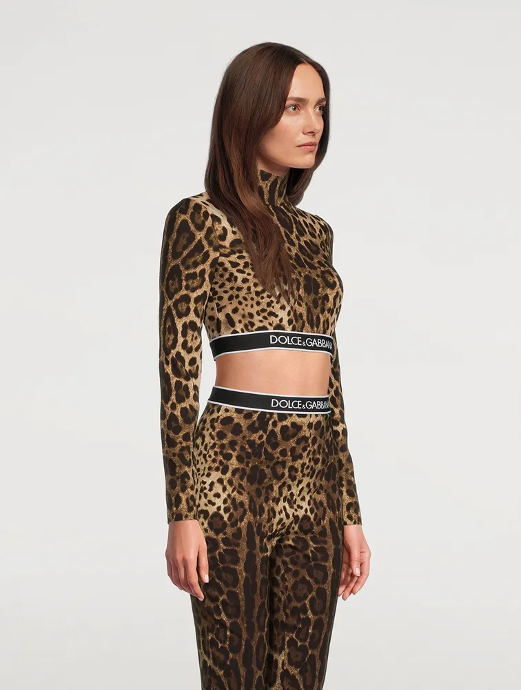 Charmeuse Crop Top Leopard Print
