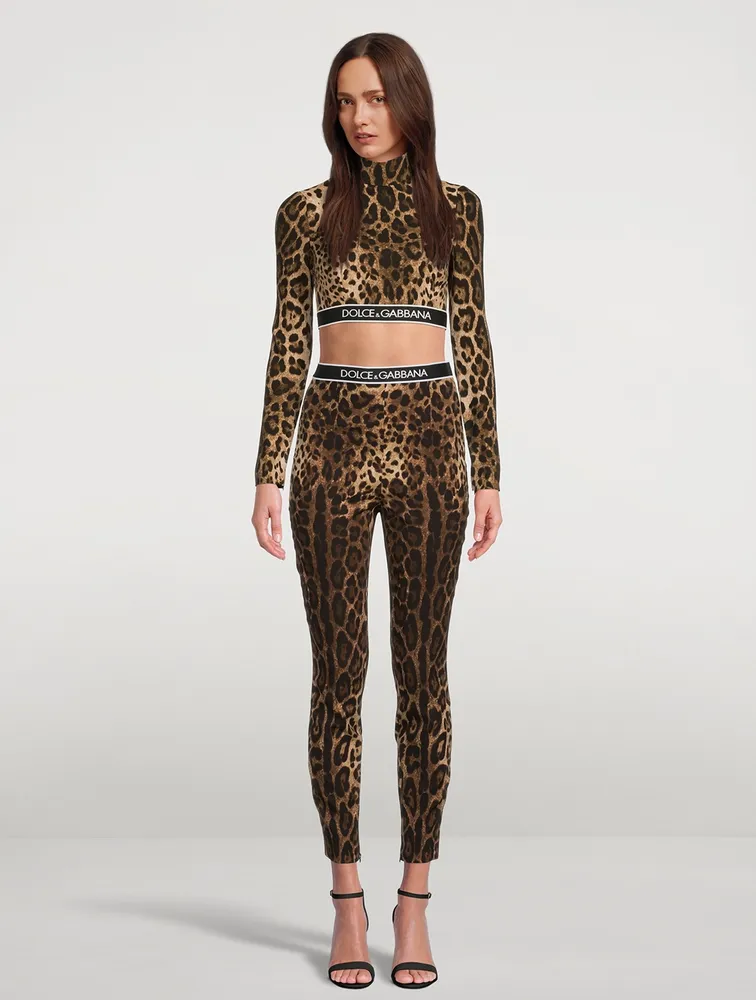 Charmeuse Crop Top Leopard Print